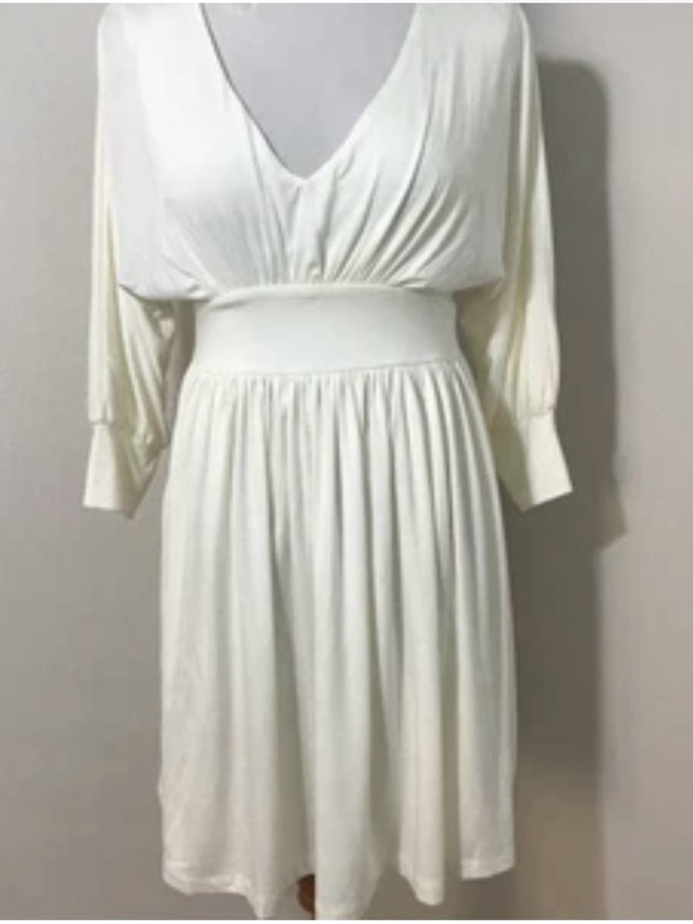 Tart Collections Cream V-Neck Waistband Dress